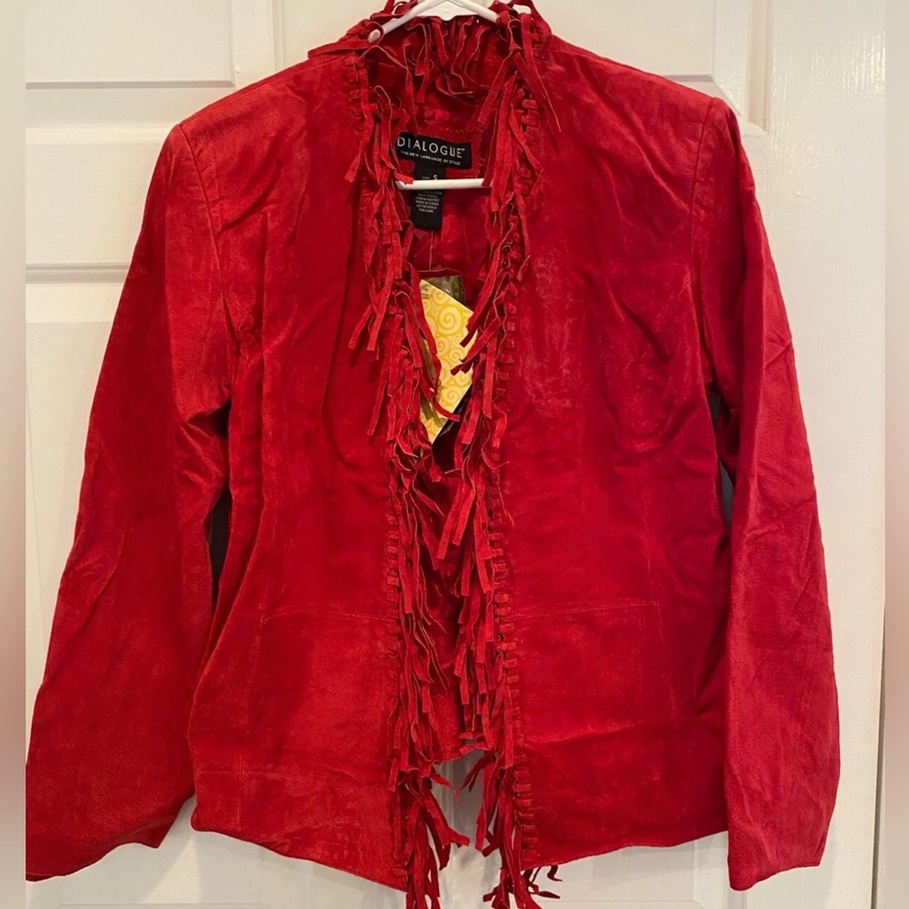 Vintage Fringe Coat By Dialogue NWT